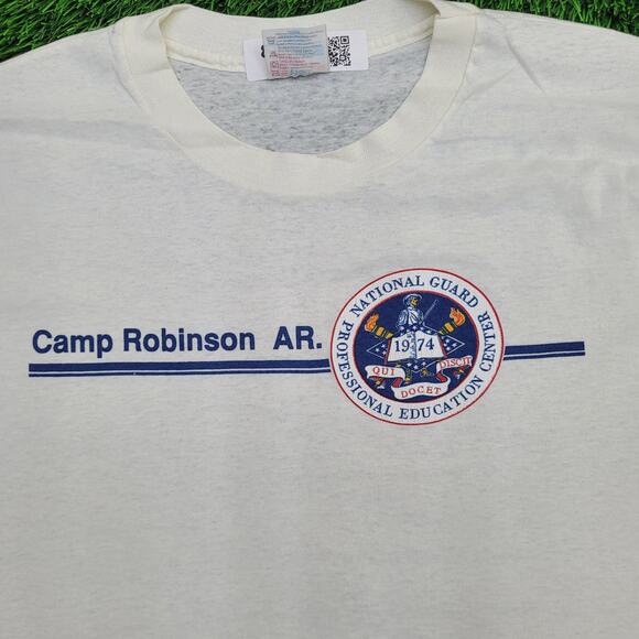Vintage 80s Camp Robinson National Guard Shirt M/L 21x26 - Picture 9 of 13